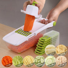 Load image into Gallery viewer, Multifunctional Mandoline Slicer Vegetable Cutter With 8 Pieces Stainless Steel Blade Potato Peeler Carrot Grater Kitchen Tool